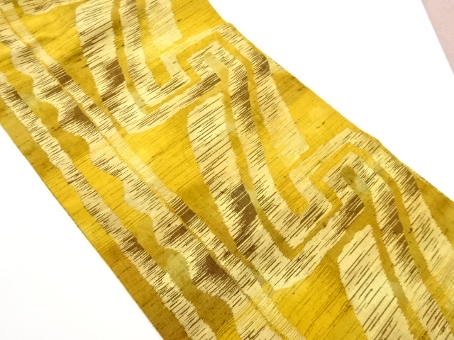 JAPANESE NAGOYA OBI / JAPANESE KIMONO / TSUMUGI / WOVEN ABSTRACT
